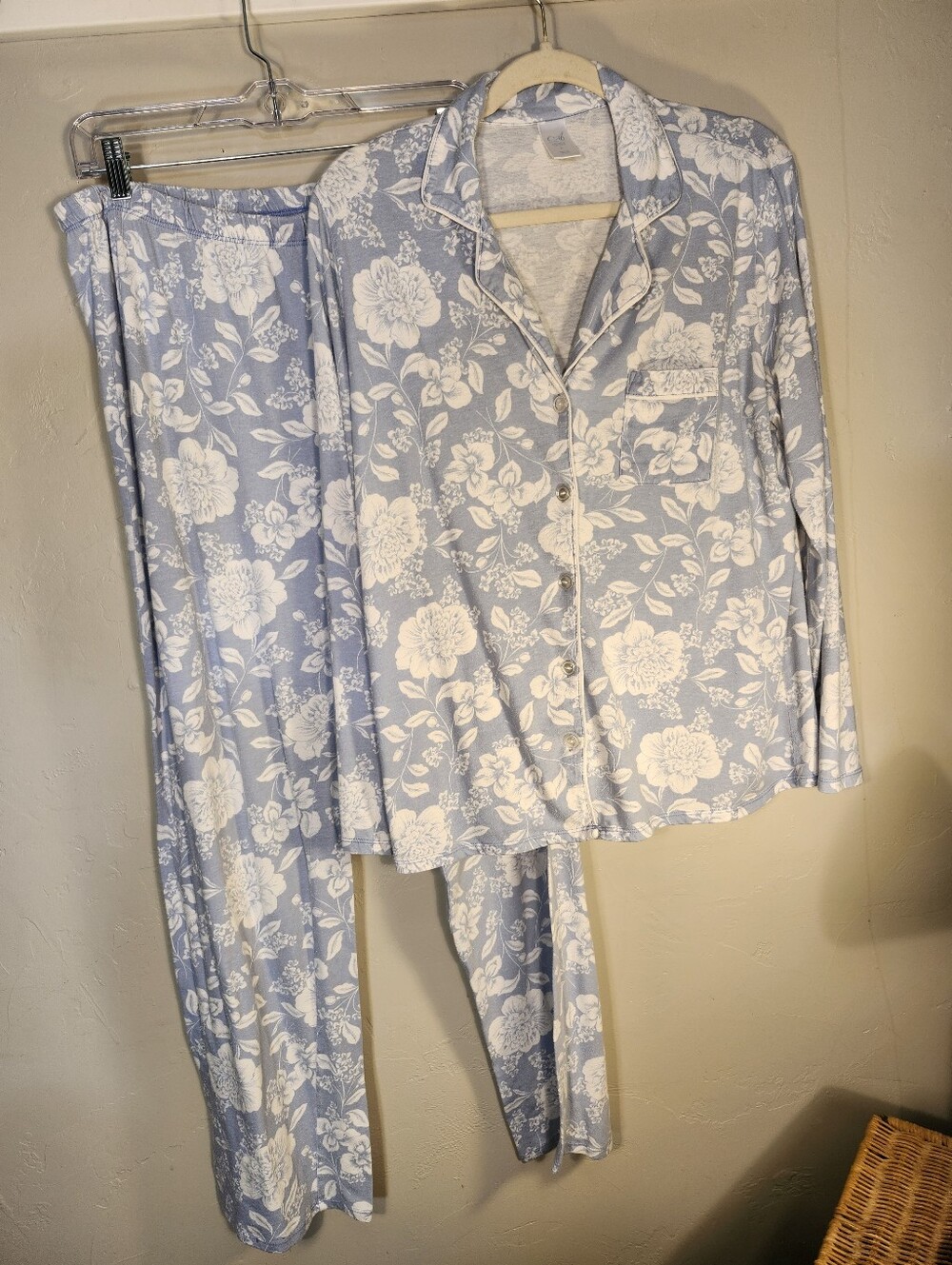 Adonna Light Blue & White Floral Pajama Set